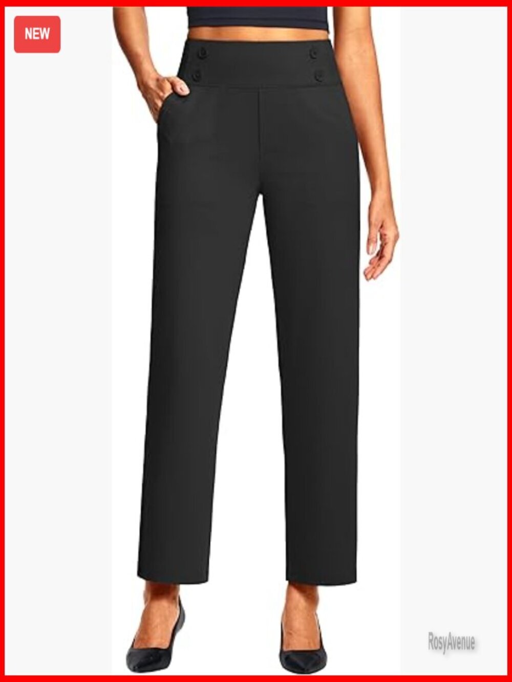 High Waist Pull On Wide Leg Dressy Work Pants Trousers Business Casual